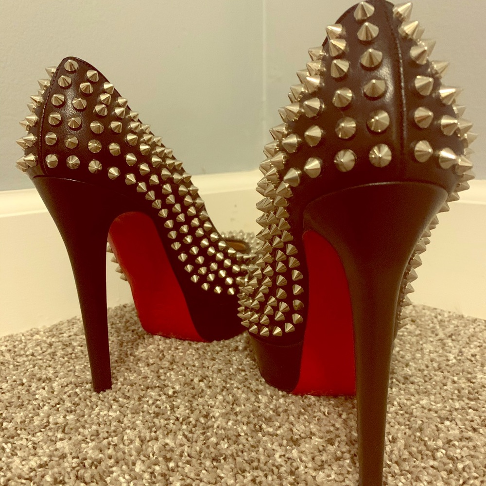 Black spiky Louboutin heels. Great condition